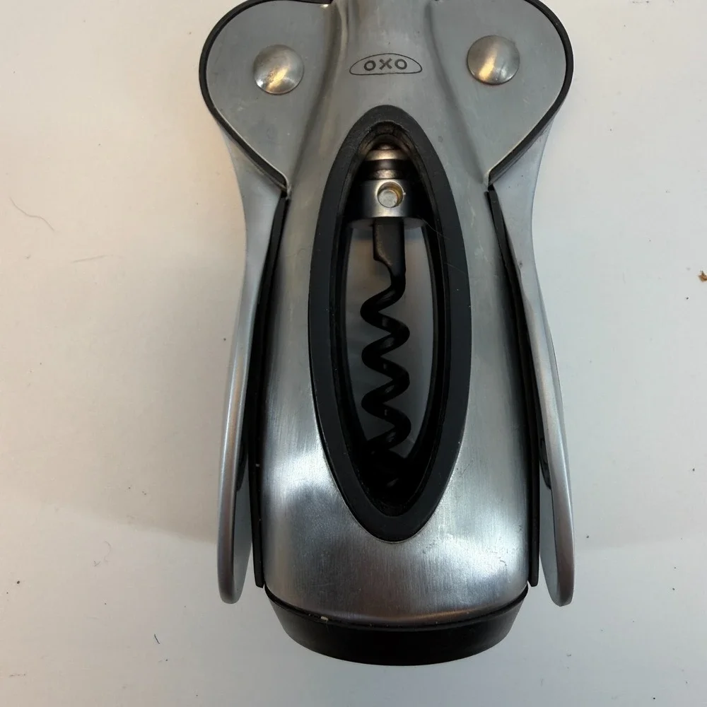 OXO Softworks Corkscrew Wine Opener Winged Silver Seal Opener on‎ Top Heavyduty